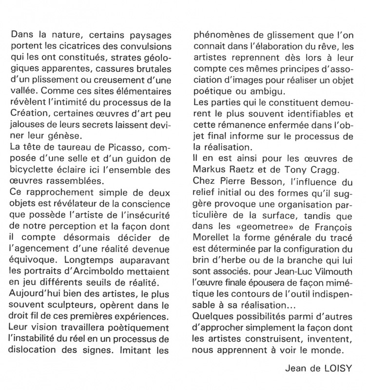 Frac des Pays de la Loire Catalogue d'exposition "Tilt" 1984