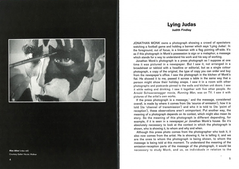 Frac des Pays de la Loire Catalogue d'exposition "Lying Judas" Jonathan Monk 1996